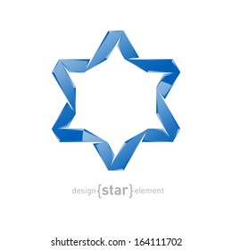 The vector ice star of David on white background