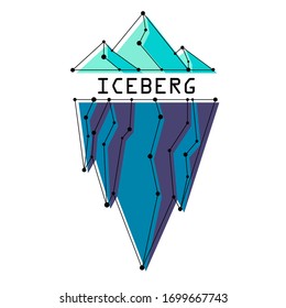 Vector iceberg on a white background. The logo or icon of the iceberg. Stock vector.