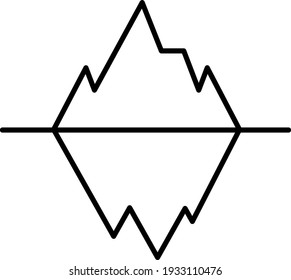 Vector Iceberg Outline Icon Design
