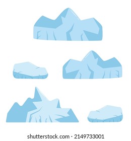 Vector iceberg set cartoon flat