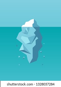 Vector of an iceberg as a symbol of business risk, danger and challenge