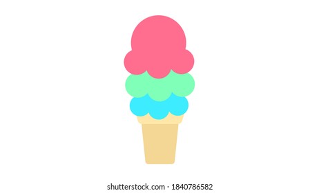 Vector ice-cream cone, isolated on white background.