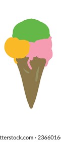vector de un dibujo de la mano de icecream 