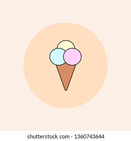 Vector icecream icon. Flat illustration. Cinema theme.