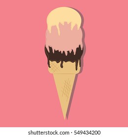 Vector ice-cream in retro style