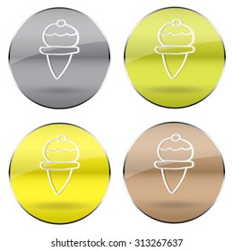 Vector icecream  symbol button