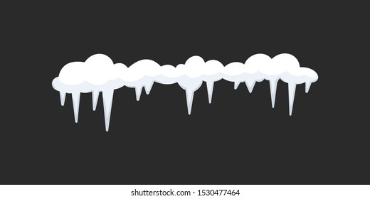 Vector icicle illustration in cartoon style. Snow and ice frame.