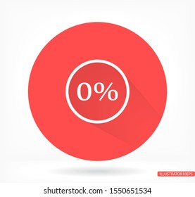 Vector icon 0 percent , lorem ipsum Flat design