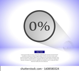 Vector icon 0 percent , lorem ipsum Flat design