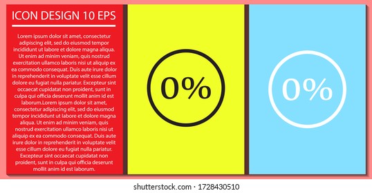 Vector icon 0 percent , lorem ipsum Flat design
