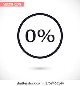 Vector icon 0 percent , lorem ipsum Flat design