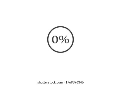 Vector icon 0 percent , lorem ipsum Flat design