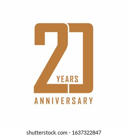 Vector icon 20 year anniversary, 20th anniversary logo label. Vector illustration.