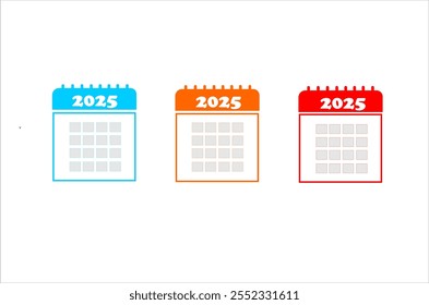 Vector icon of 2025 isolated on black background. Concept to welcome new year, celebrate new year, activity reminder, task reminder and business agenda .