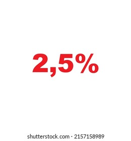 vector icon 2,5%,symbol design template.