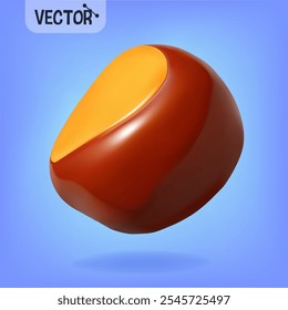 Сhestnut. Vector icon in 3D plastic style. Autumn Season.