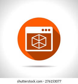 Vector icon of 3d program window