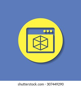 Vector icon of 3d program window