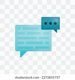 Vector icon with 3d render style of comments and feedback with three dots chat bubbles, a metaphor for comments and feedback or consulting to get good advice. Can be used for ads, poster, startup apps
