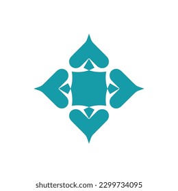 Vector icon 4 corners luck symbol good deeds logo