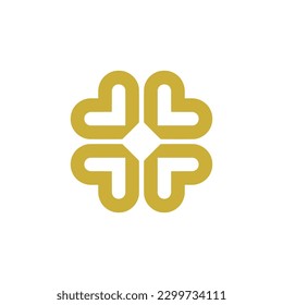 Vector icon 4 corners luck symbol good deeds logo