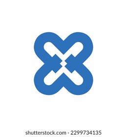 Vector icon 4 corners luck symbol good deeds logo
