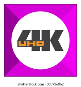 Vector icon of 4K UHD badge, isolated on white