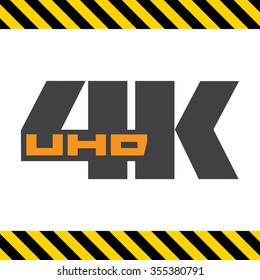 Vector icon of 4K UHD badge, isolated on white