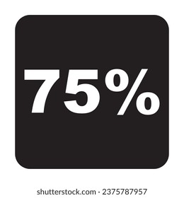 Vector icon 75%,symbol design template.