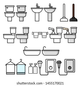 Vector icon about the bathroom Put on a white background.
