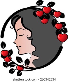 vector icon about circle and tree and fruit