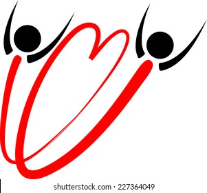 vector icon about heart and people