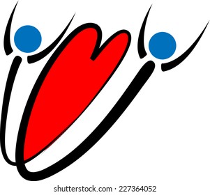 vector icon about heart and people