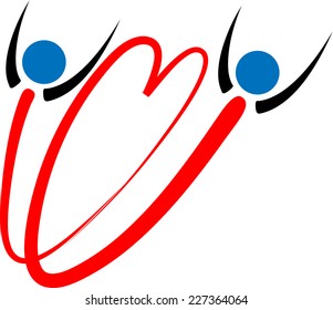 vector icon about heart and people