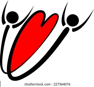 vector icon about heart and people