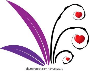 vector icon about heart shape and plant