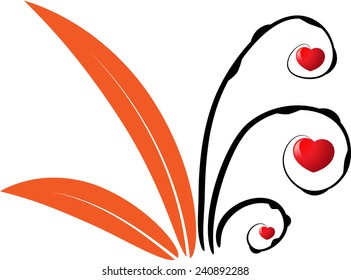 vector icon about heart shape and plant