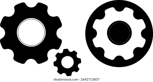 Vector icon about settings. Gear symbol. Vector gear tool or gear button for web application.