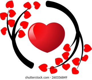vector icon about tree and heart shape