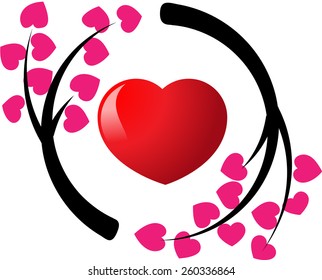 vector icon about tree and heart shape