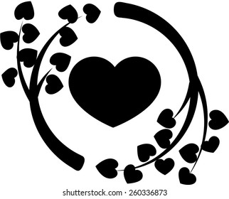 vector icon about tree and heart shape