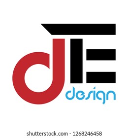vector icon abstract design letter logo de