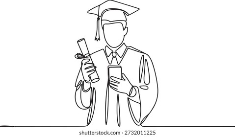 Icono de Vector del éxito académico y la comunicación moderna
