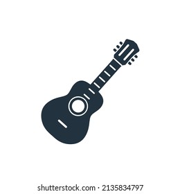 Vector icon of acoustic guitar in trendy flat style isolated on white background. guitarist symbol for web and mobile app. Vector illustration