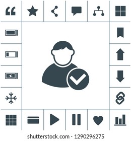 Vector icon of add friend contact. Add user sign icon. Avatar icon.