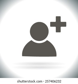 vector icon of add friend contact