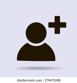 vector icon of add friend contact