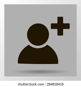 vector icon of add friend contact