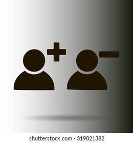 vector icon of add friend contact