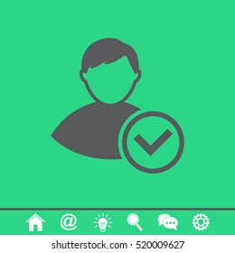 Vector icon of add friend contact. Avatar symbol.
